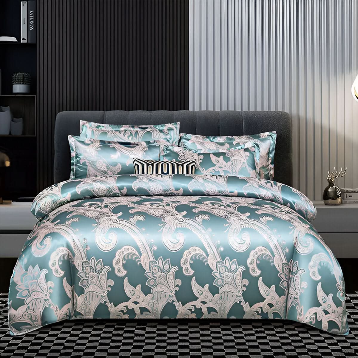 SILKLOFT – Elegantes Satin-Jacquard-Bettwäscheset