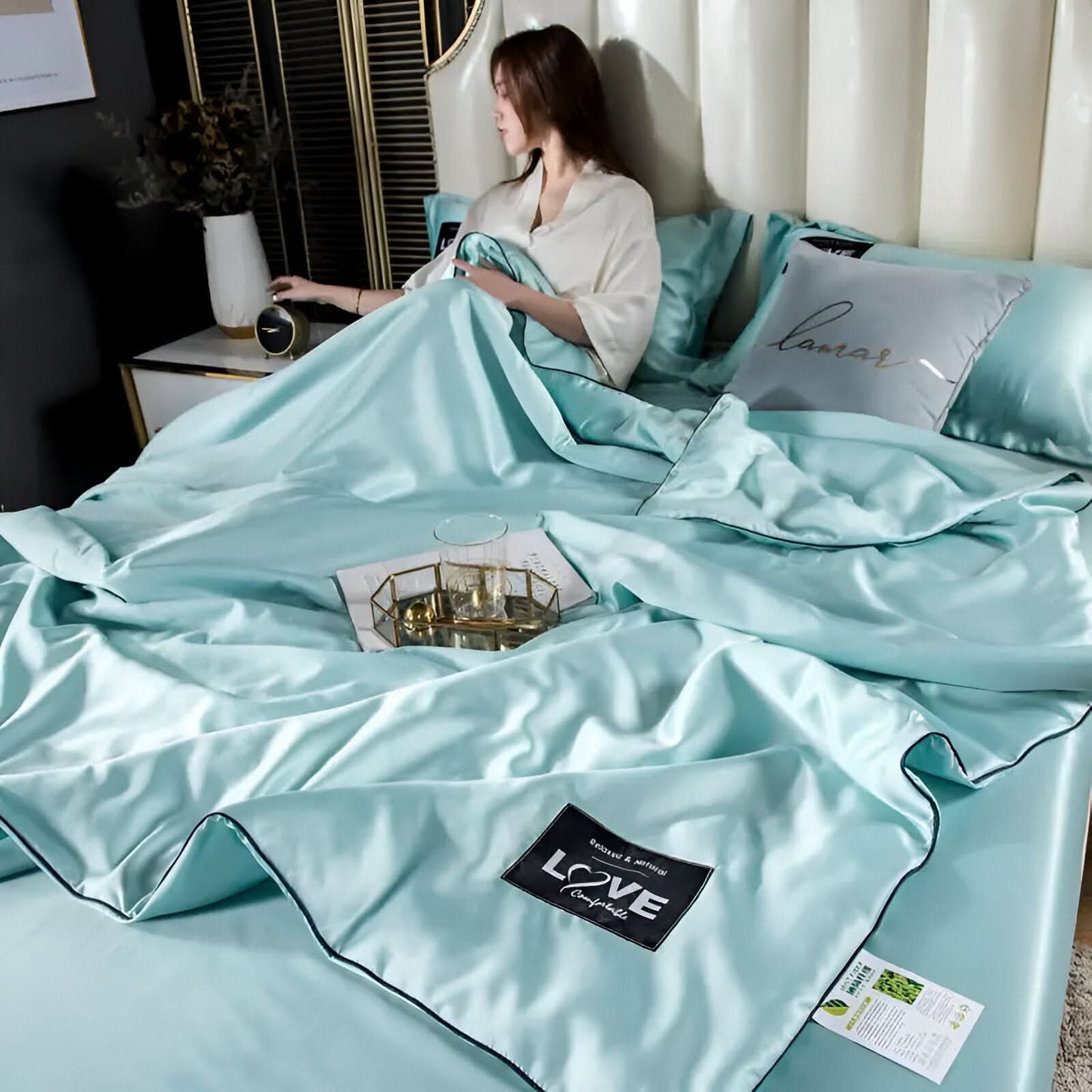 FLUFFINA – Premium-Satin-Seiden-Bettwäsche