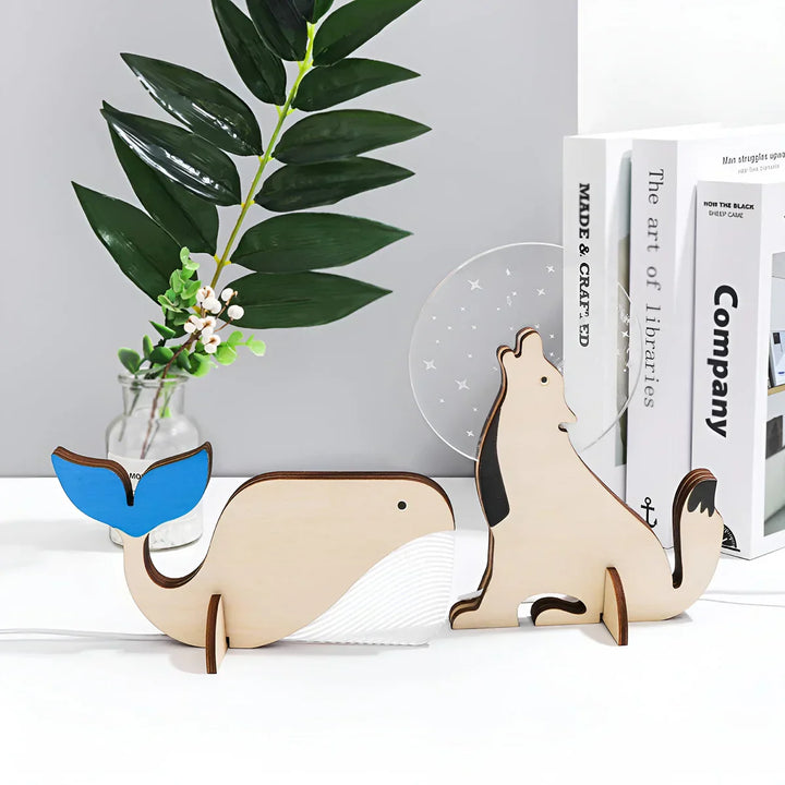 Karnz | Holz Tier Tischlampe - WildGlow
