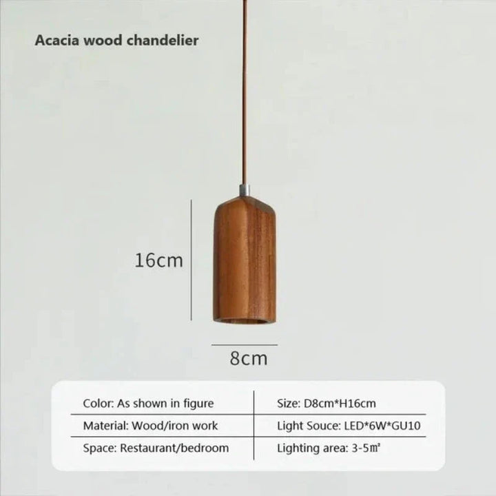 Skandinavische Holzpendelleuchte – Minimalistisches Design für Wohnzimmer und Schlafzimmer | Natürliches Holz-Optik | Karnz