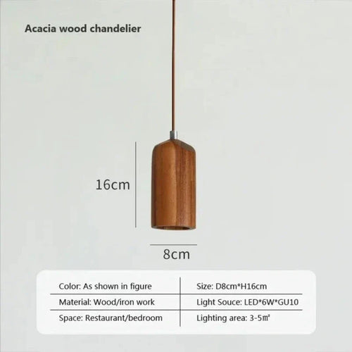 Skandinavische Pendelleuchte aus Holz – Minimalistisches Design für Wohn- und Schlafzimmer | Natürliche Holzoptik