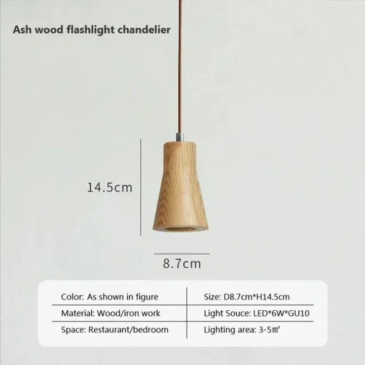 Skandinavische Holzpendelleuchte – Minimalistisches Design für Wohnzimmer und Schlafzimmer | Natürliches Holz-Optik | Karnz