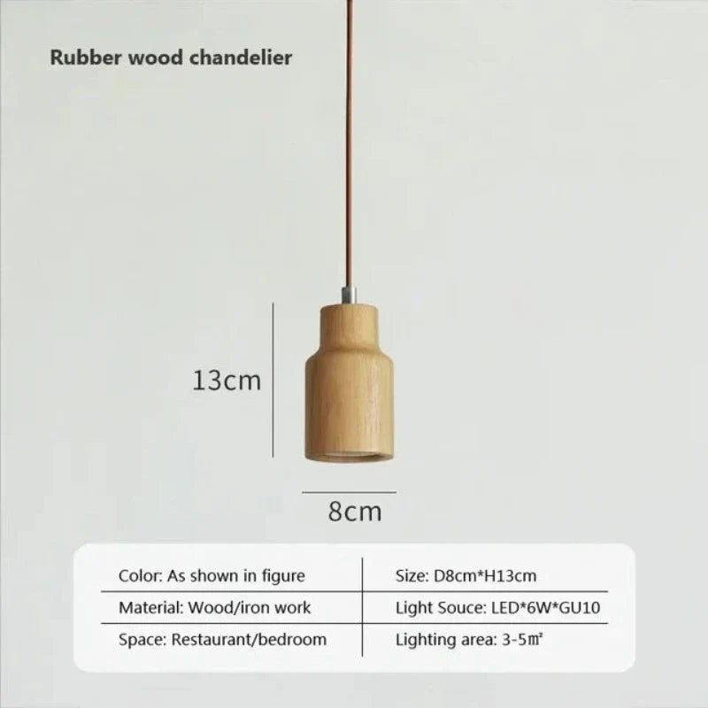 Skandinavische Holzpendelleuchte – Minimalistisches Design für Wohnzimmer und Schlafzimmer | Natürliches Holz-Optik | Karnz