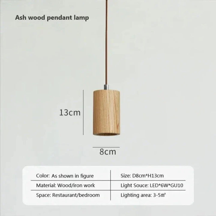 Skandinavische Pendelleuchte aus Holz – Minimalistisches Design für Wohn- und Schlafzimmer | Natürliche Holzoptik