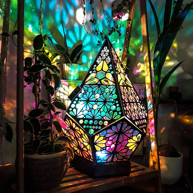 Holz-Projektionslampe mit Hohlschnitt - Buntes LED-Nachtlicht für Wohnzimmer und Schlafzimmer | Karnz