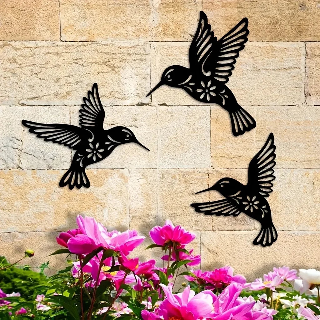 Kolibri Metall Wandkunst 3D Skulptierte Eisen Handwerk Wanddekoration für Wohnzimmer Esszimmer Garten Kreative Nordic Wohnkultur