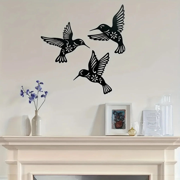 Kolibri Metall Wandkunst 3D Skulptierte Eisen Handwerk Wanddekoration für Wohnzimmer Esszimmer Garten Kreative Nordic Wohnkultur