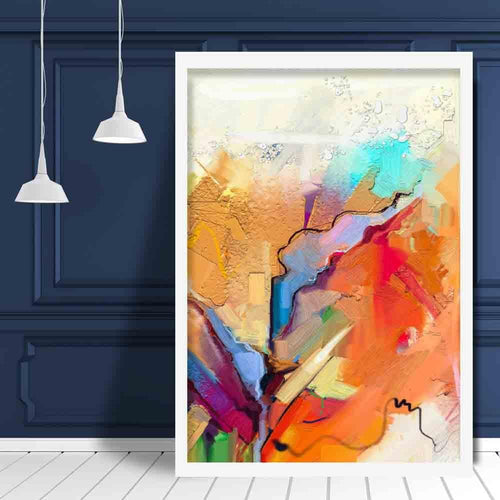 Abstrakter, farbenfroher Graffiti-Kunstdruck in Pink und Orange Nr. 2