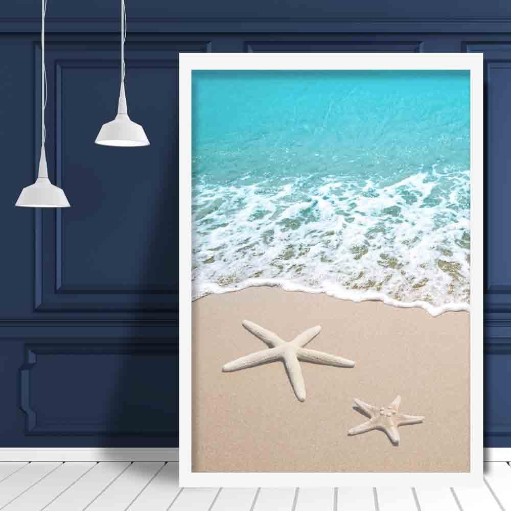 Strand, See und Seestern – Kunstdruck aus einem Foto
