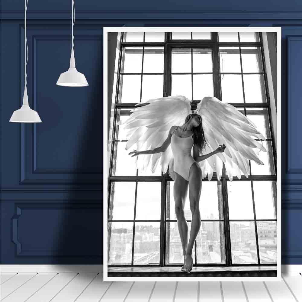 Engel im Fenster – Kunstdruck