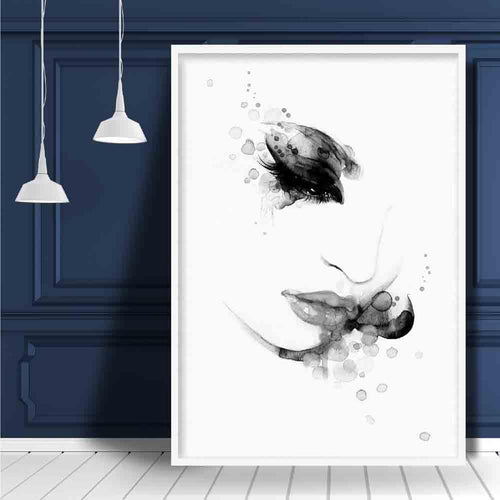 Abstrakte Aquarell-Modeillustrationen, Gesichtsdrucke