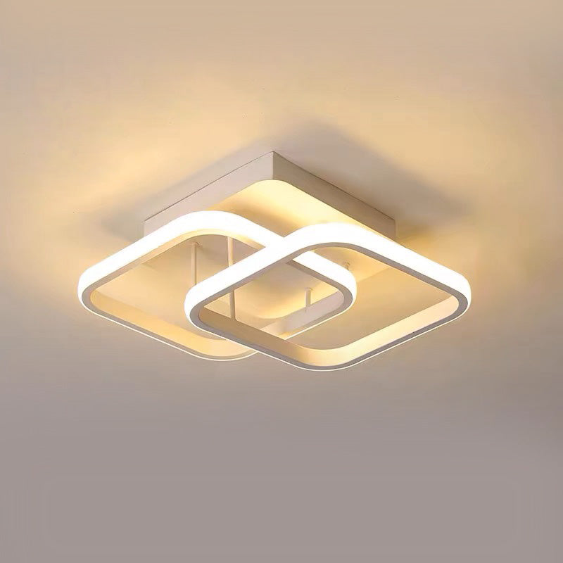 Deckenleuchte mit LED-Beleuchtung, schwarzem Metallrahmen