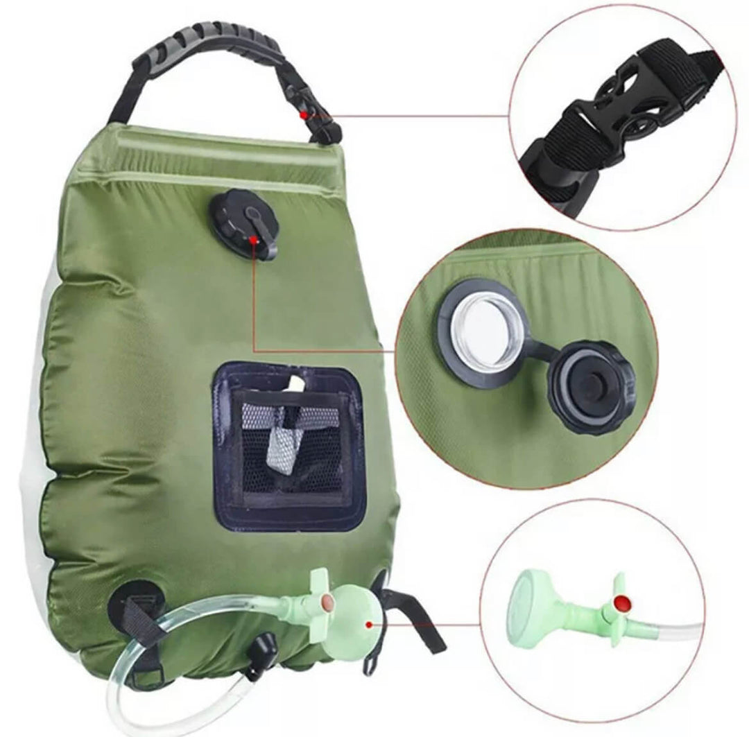 ZonFlow Faltbare Outdoor-Duschbeutel – 20L Solarheizung | Karnz