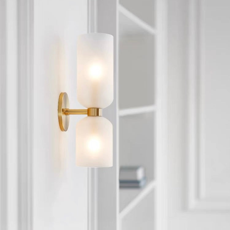 Glaswandleuchte mit Doppellampen-Design
