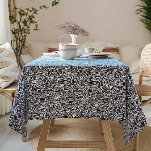 Tischdecke aus Leinen im japanischen Stil