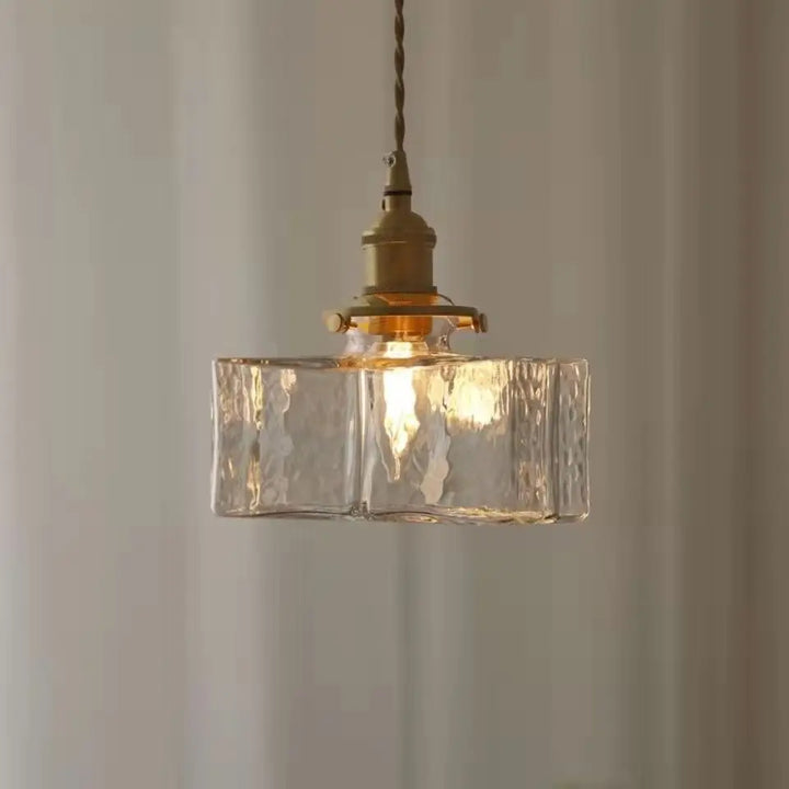 Vintage Glas Pendelleuchte - Rustikale Hängelampe für Wohnzimmer & Esszimmer | Karnz