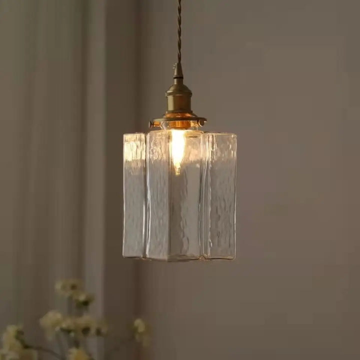 Vintage Glas Pendelleuchte - Rustikale Hängelampe für Wohnzimmer & Esszimmer | Karnz