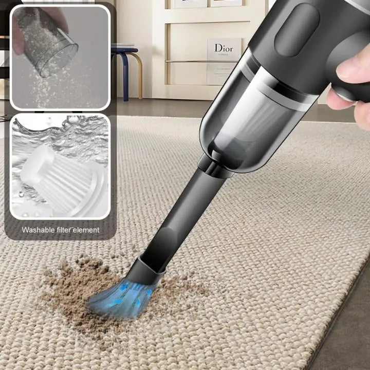 Kabelloser 3-in-1 Mini-Staubsauger – Staubsaugen, Blasen & Bürsten in einem