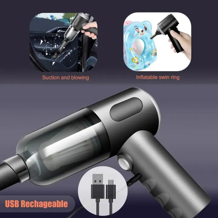 Kabelloser 3-in-1 Mini-Staubsauger – Staubsaugen, Blasen & Bürsten in einem