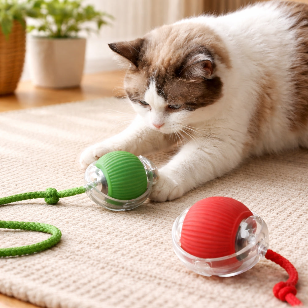Smarte interaktive Katzenball mit Schnur | Karnz