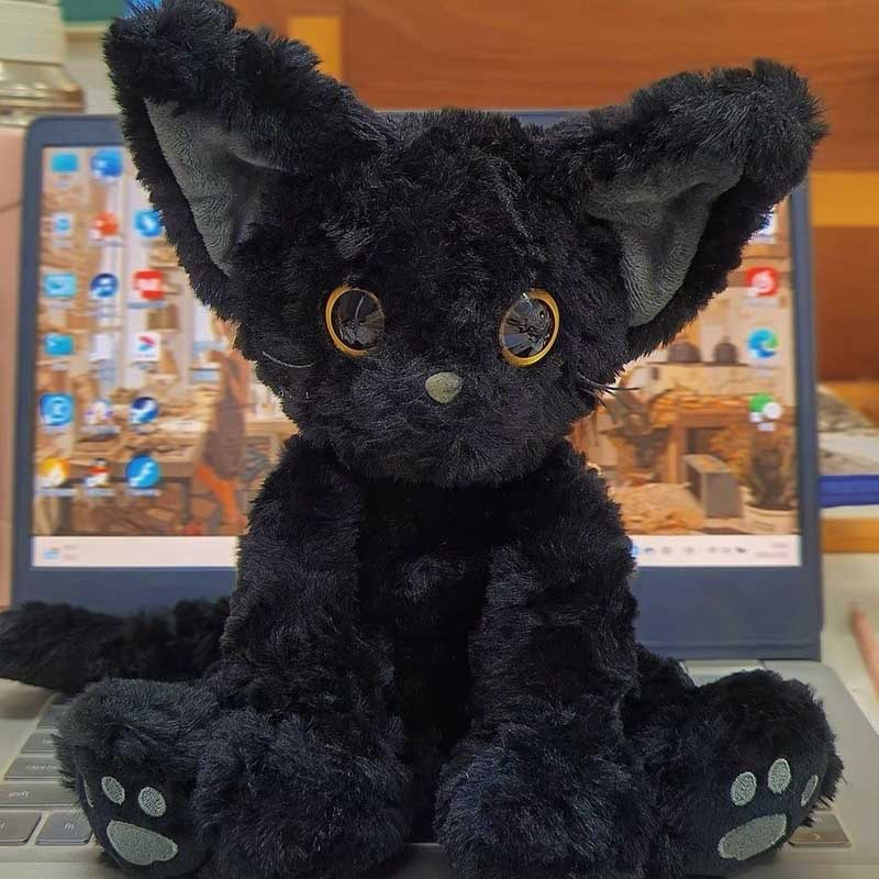 Kawaii Schwarze Katze Plüschspielzeug Stofftier