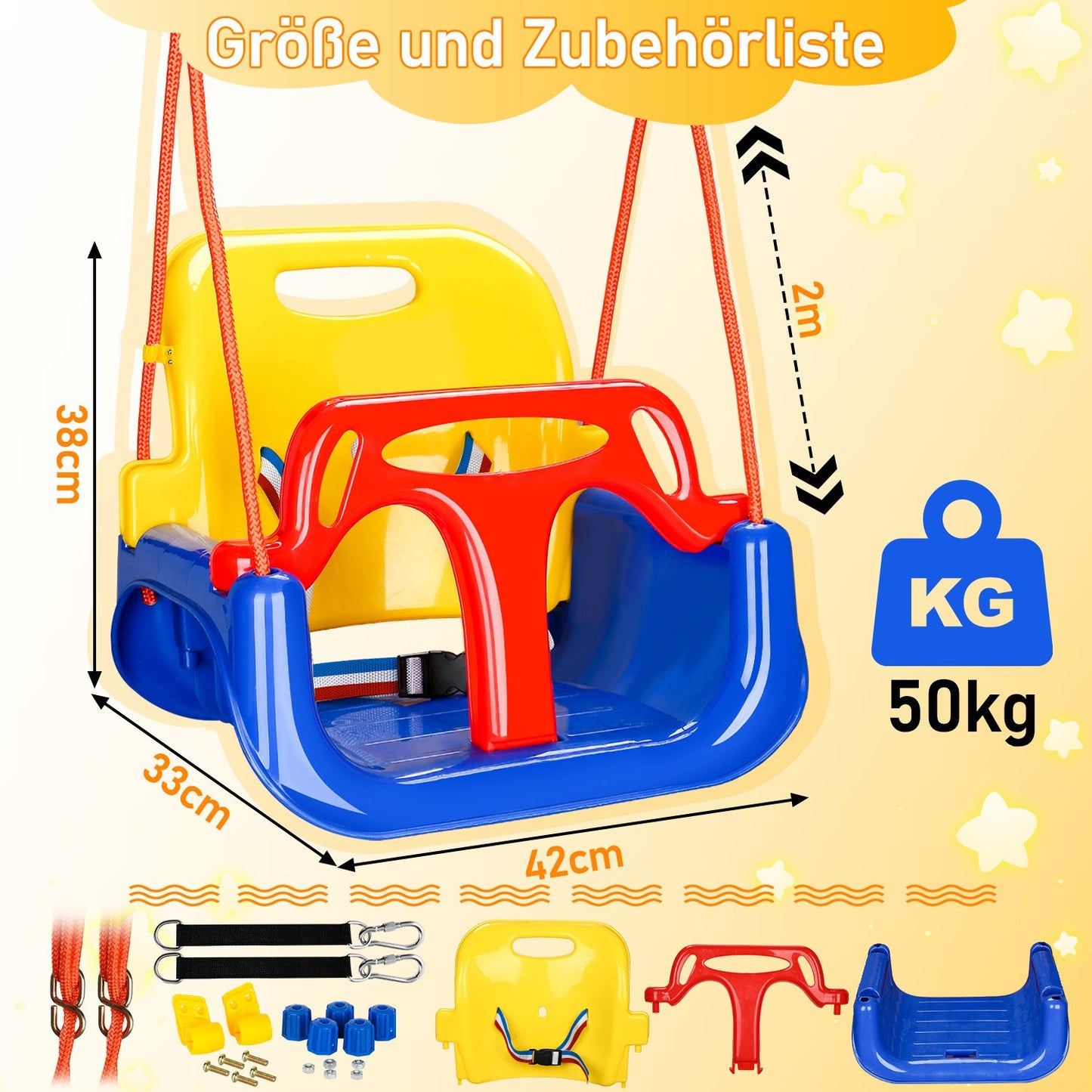 Kinderschaukel Babyschaukel 3 in 1 | Karnz