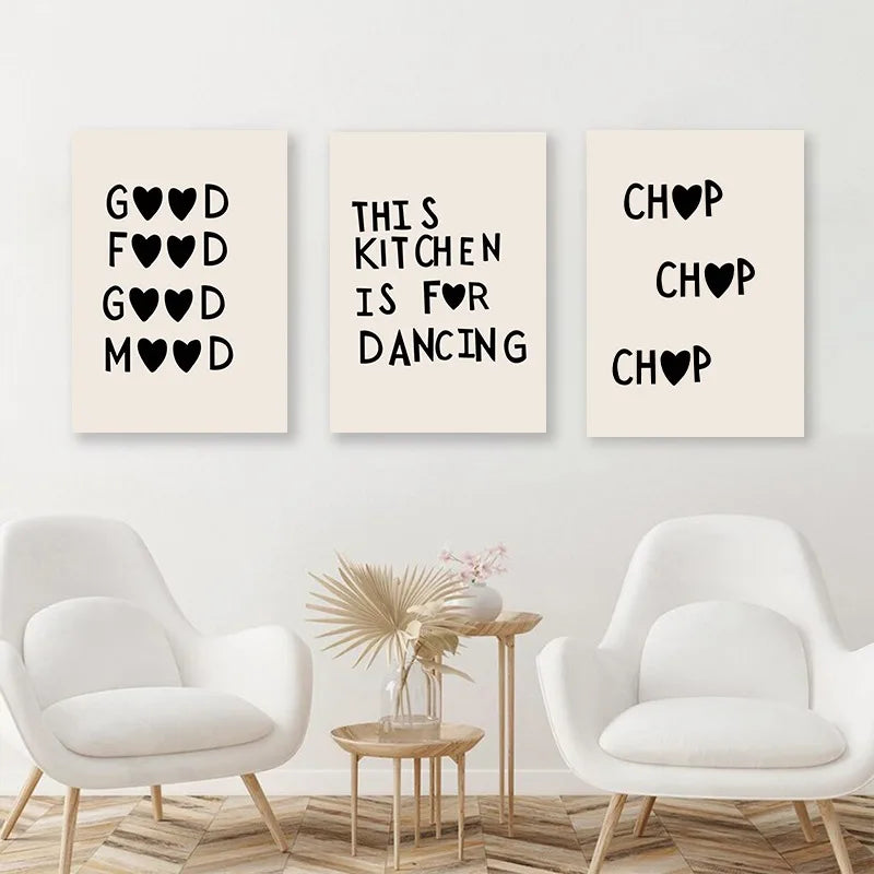 Küchen Koch Liebe Zitate Wandkunst Feine Kunst Leinwanddrucke Minimalistisch Modern Typografische Poster Bilder Für Küche Esszimmer Café Kunst Deko | Karnz