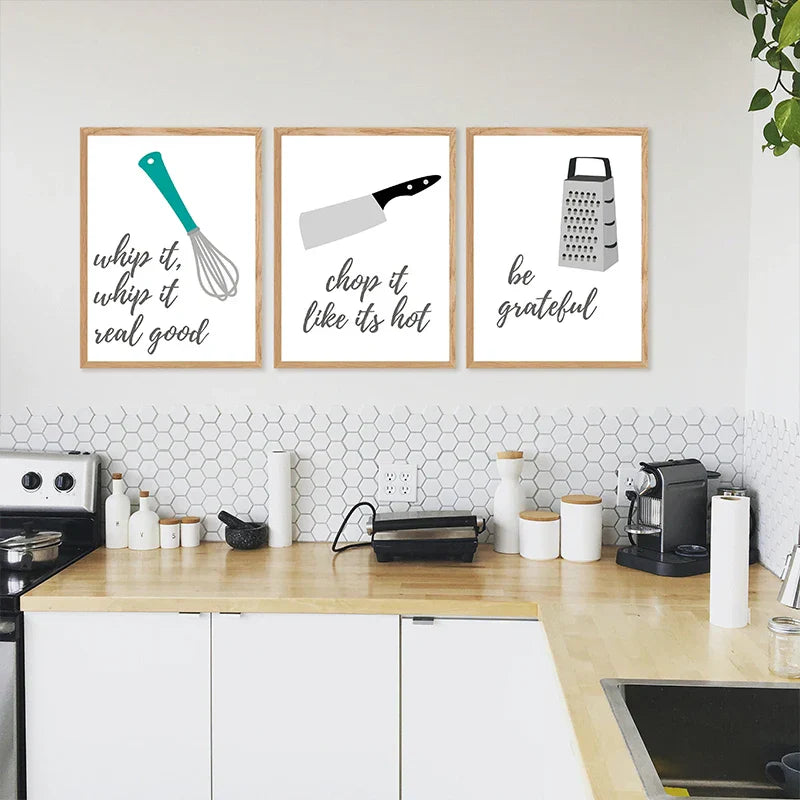 Küchenkochutensilien Lustige Zitate Poster Wandkunst Feine Kunst Leinwanddrucke Bilder Für Küche Café Diner Kochkunst Backkunst Kreative Wohndekoration | Karnz