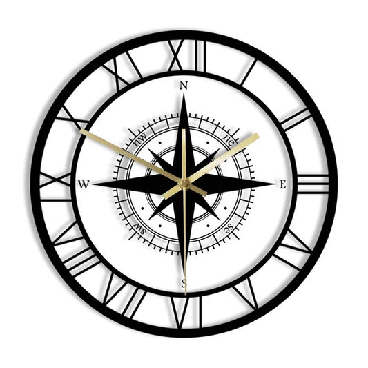 Richtungsdiagramm - Nautische Kompass-Wanduhr