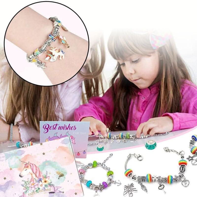 Kreatives Armband-Bastelset für Mädchen mit funkelnden Anhängern