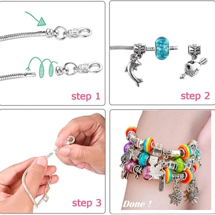 Kreatives Armband-Bastelset für Mädchen mit funkelnden Anhängern
