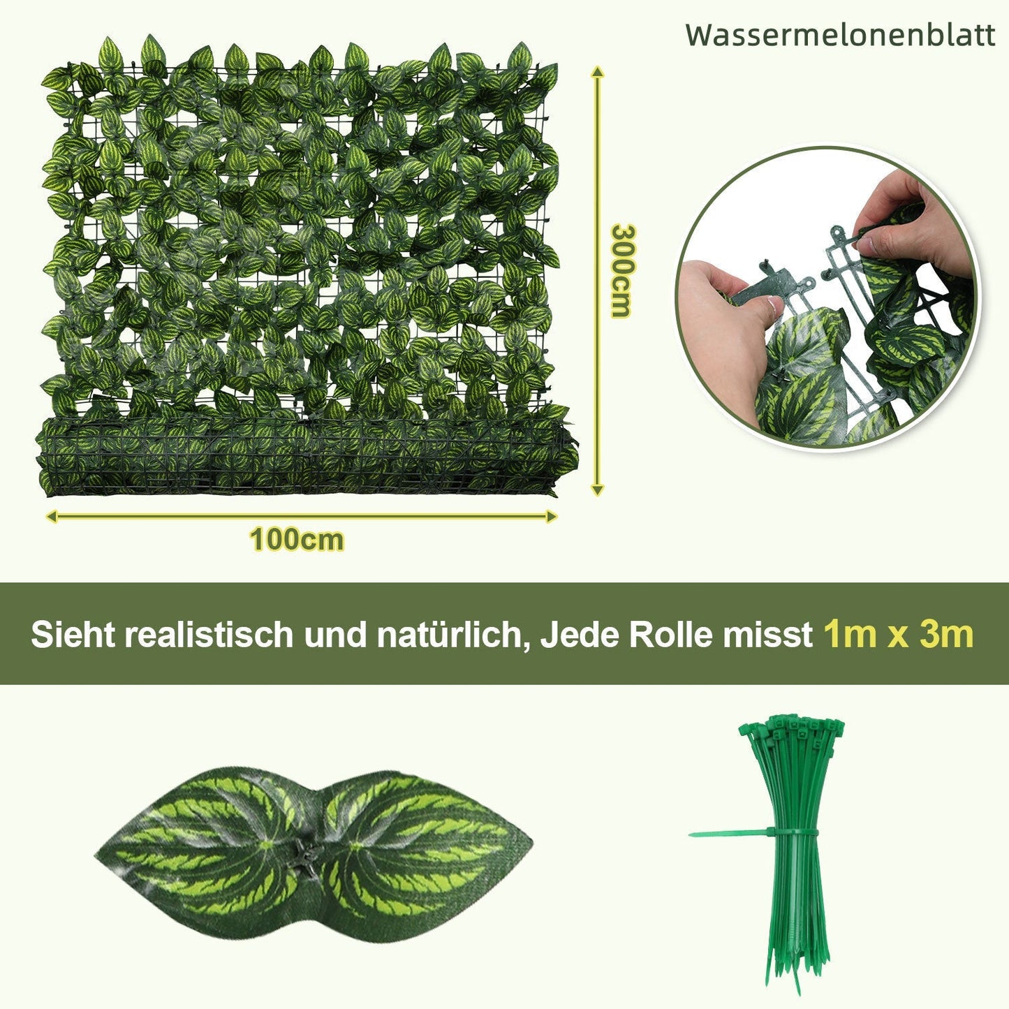 Künstliche Efeu Hecke Sichtschutz 1x3m | Karnz