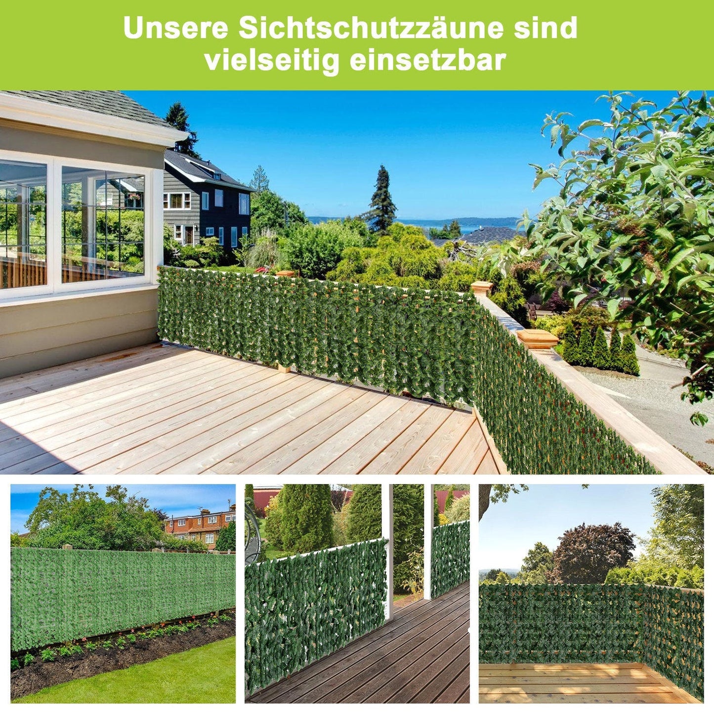 Künstliche Efeu Hecke Sichtschutz 1x3m | Karnz