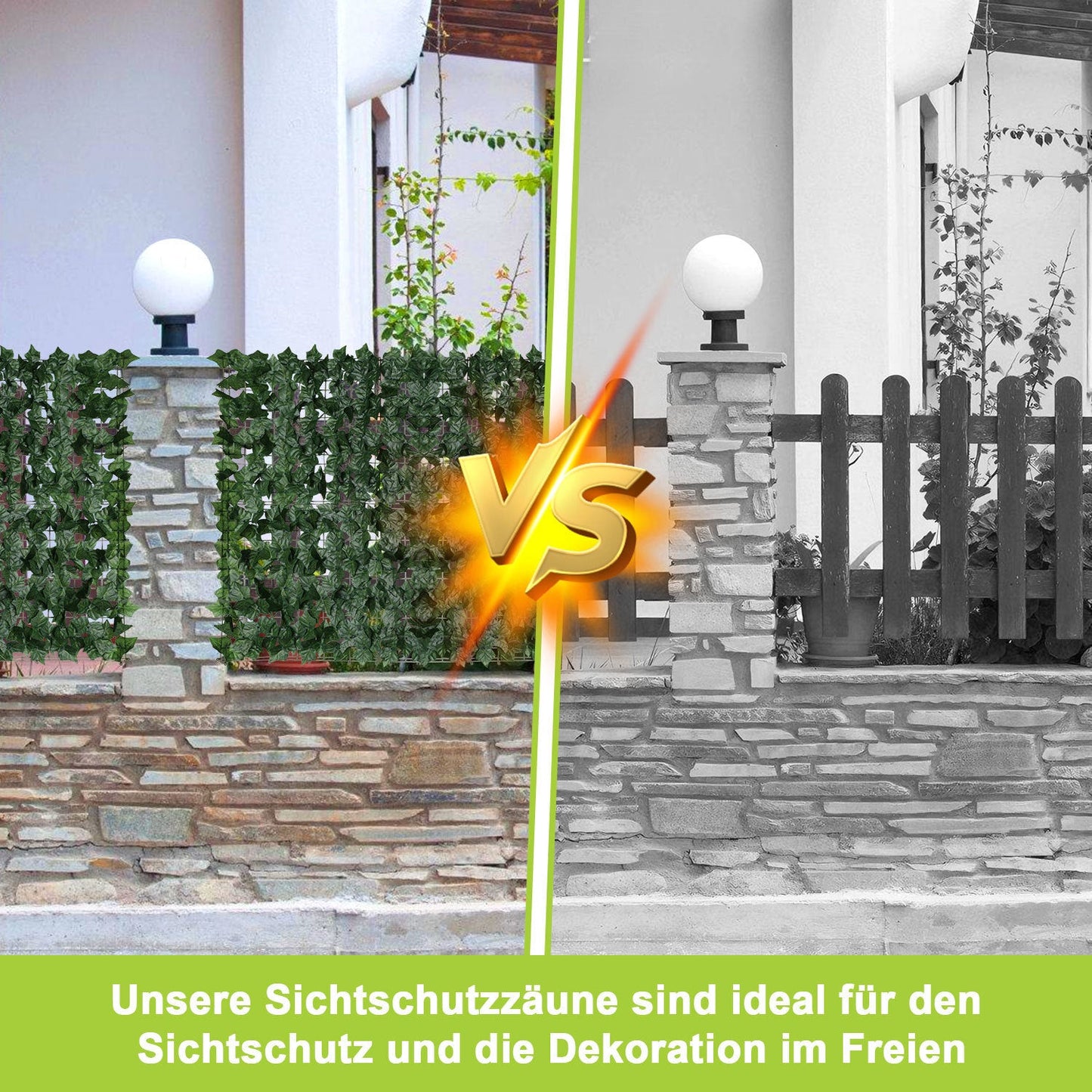Künstliche Efeu Hecke Sichtschutz 1x3m | Karnz