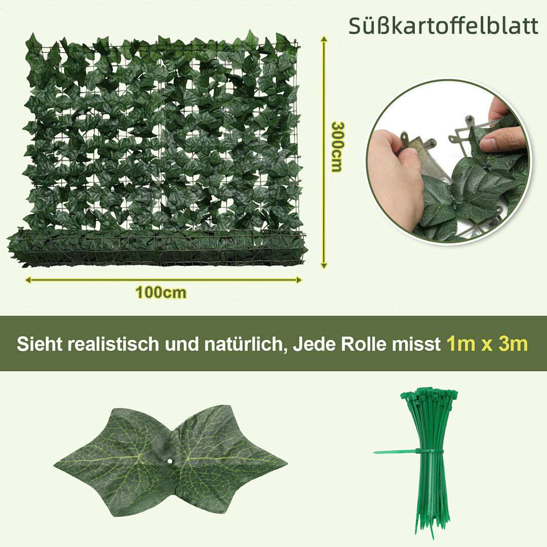 Künstliche Efeu Hecke Sichtschutz 1x3m | Karnz