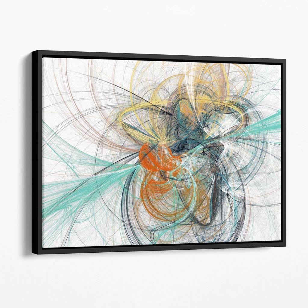 Abstraktes Wandbild aus Leinwand in Mintgrün und Grau (Mixed Media)
