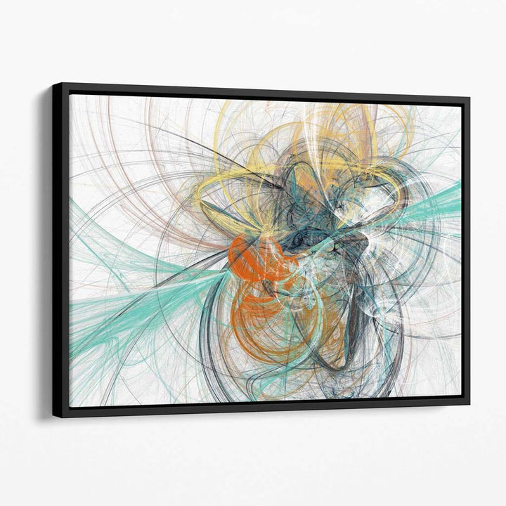 Abstraktes Wandbild aus Leinwand in Mintgrün und Grau (Mixed Media)