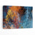 Abstrakter blauer und orangefarbener Leinwanddruck