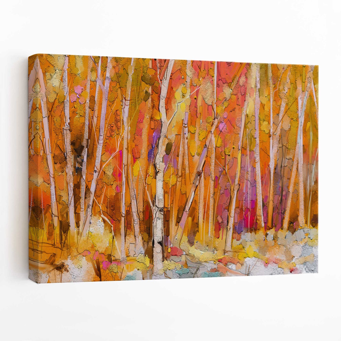 Abstrakter Orangenwald – Wandkunst-Leinwanddruck