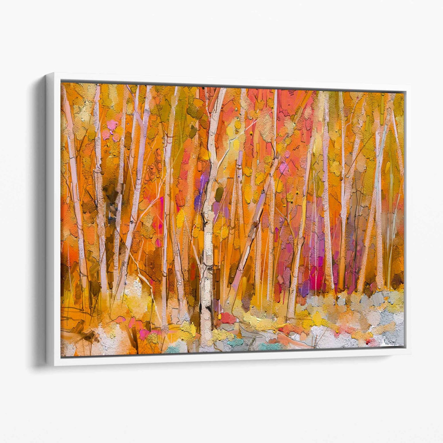 Abstrakter Orangenwald – Wandkunst-Leinwanddruck