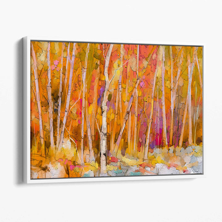 Abstrakter Orangenwald – Wandkunst-Leinwanddruck