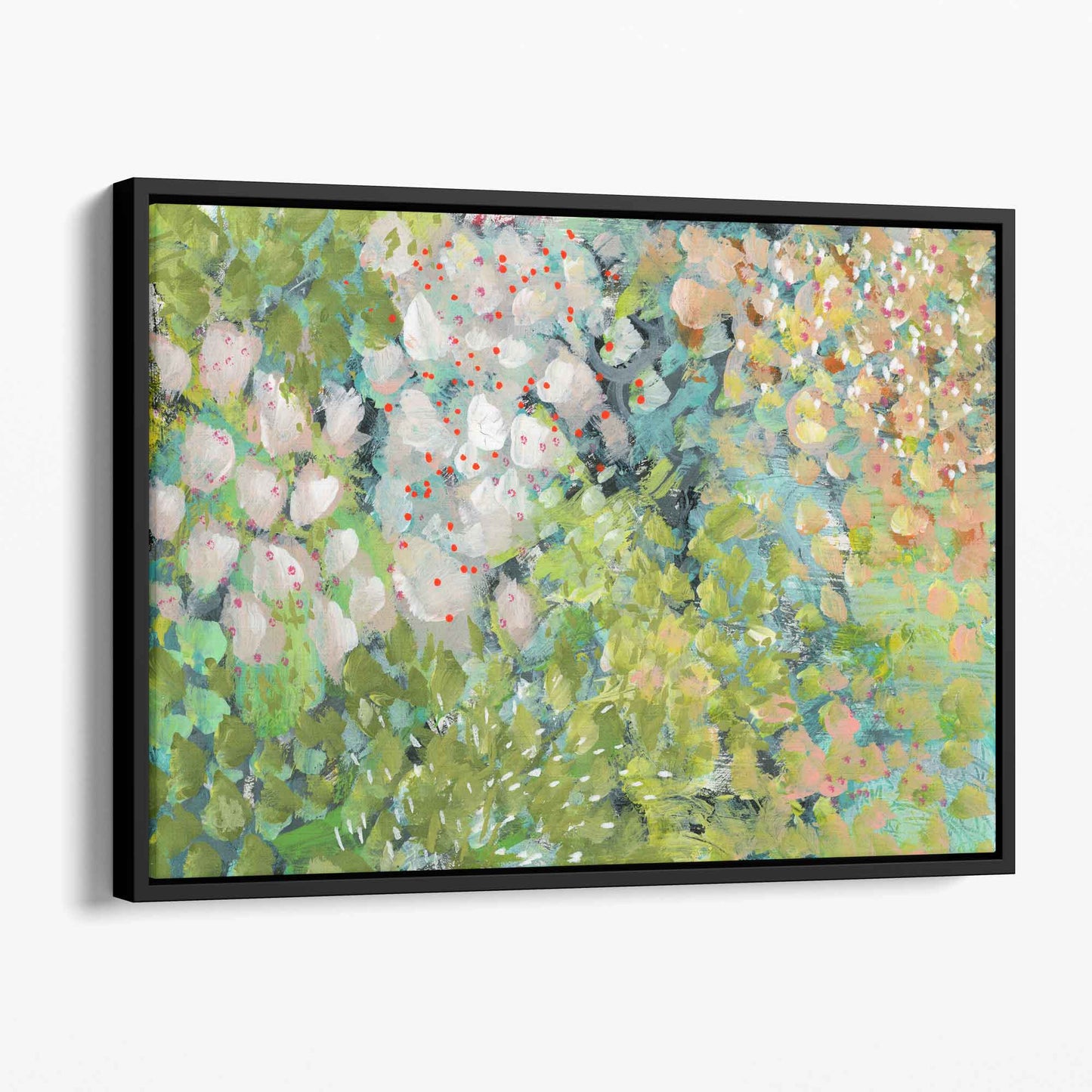 Abstrakter grüner Blumenkunst-Leinwanddruck