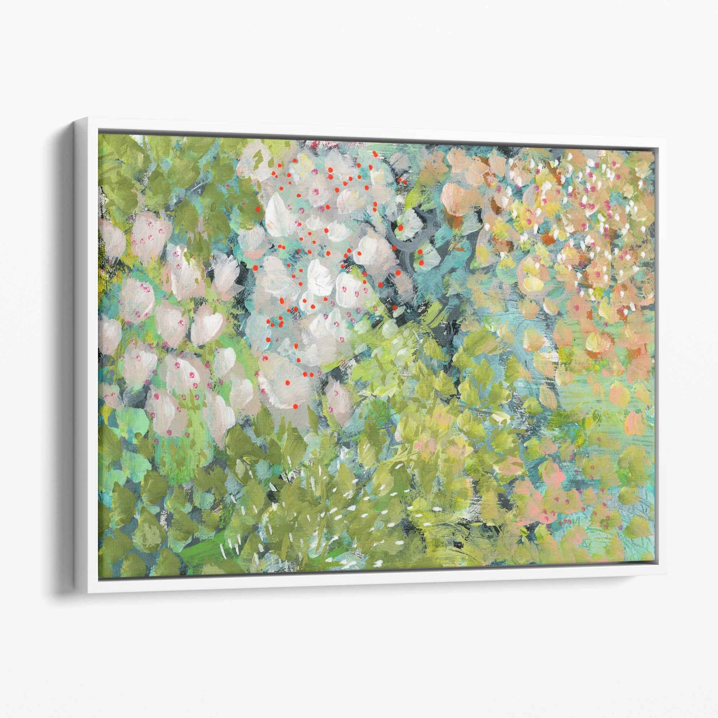 Abstrakter grüner Blumenkunst-Leinwanddruck