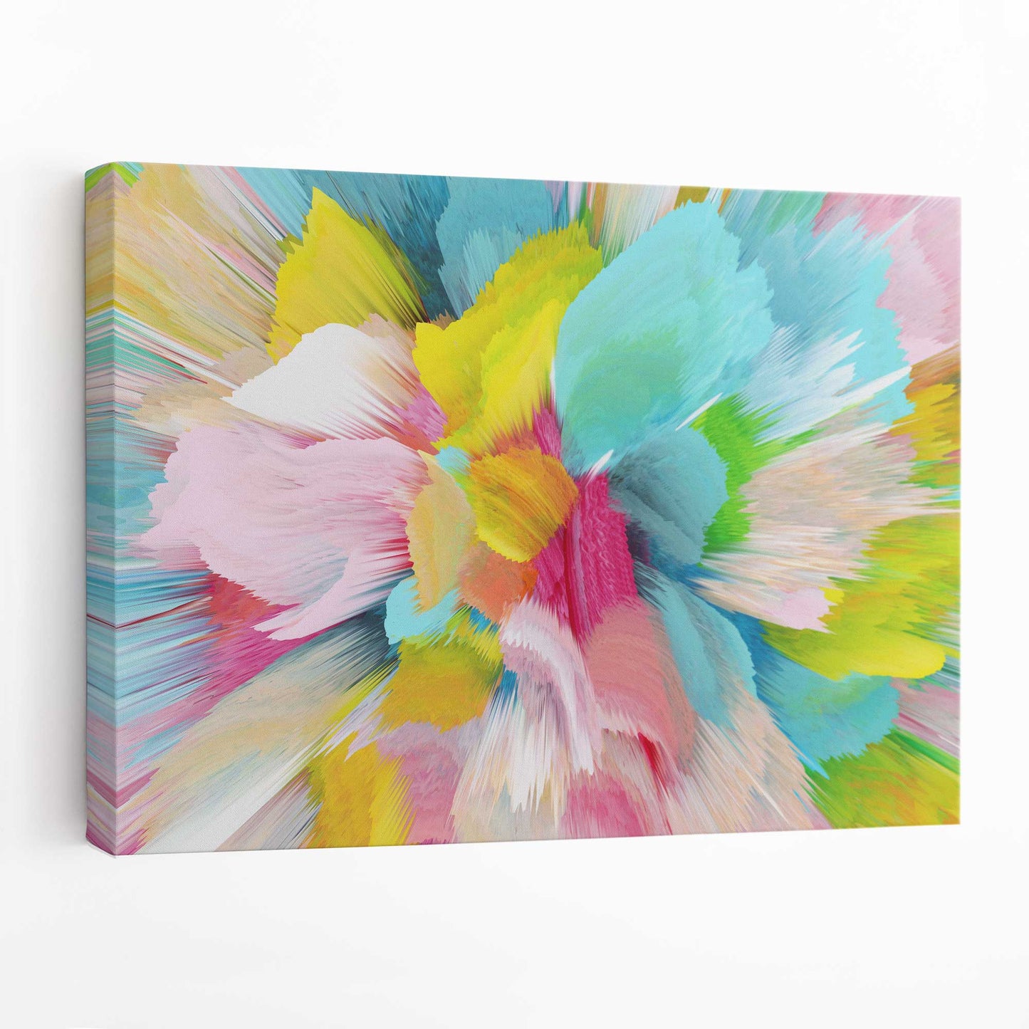 Abstrakter blau-rosa floraler Wandbild-Leinwanddruck