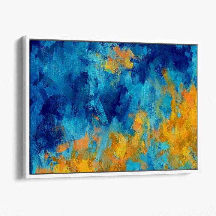 Cerulean Shore in Blau und Gelb Leinwandbild