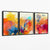 Abstraktes farbenfrohes Wandbild auf Leinwand in Orange, Rosa und Rot