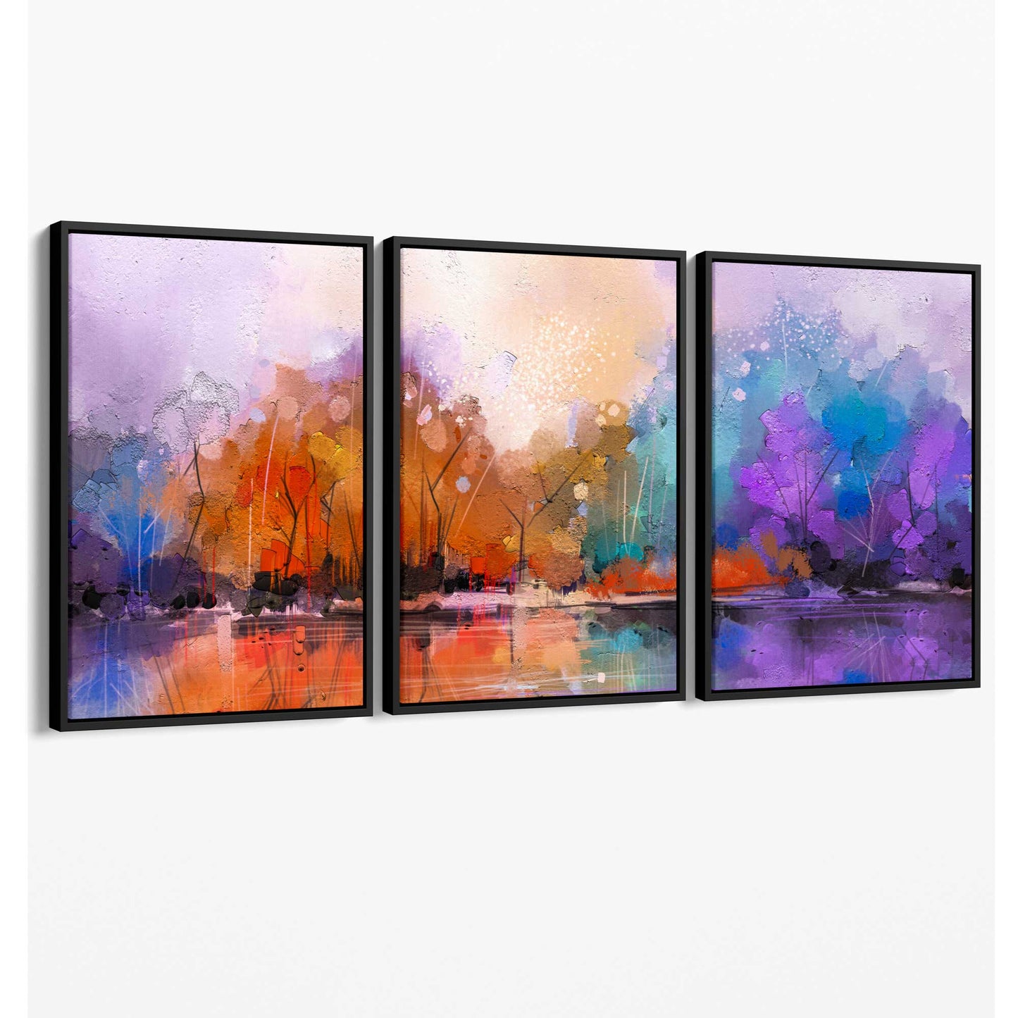 Abstraktes Wandbild „Fliederwald“ auf Leinwand