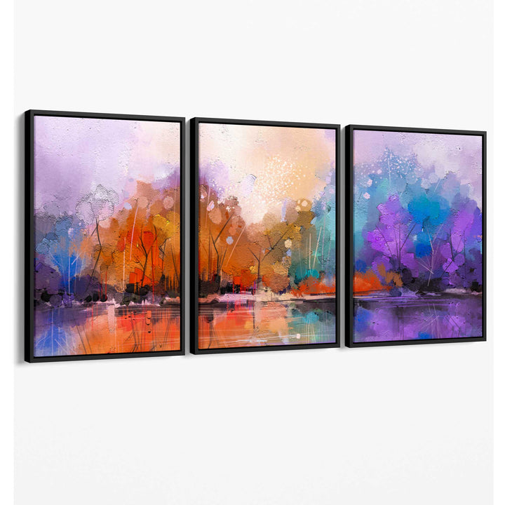 Abstraktes Wandbild „Fliederwald“ auf Leinwand