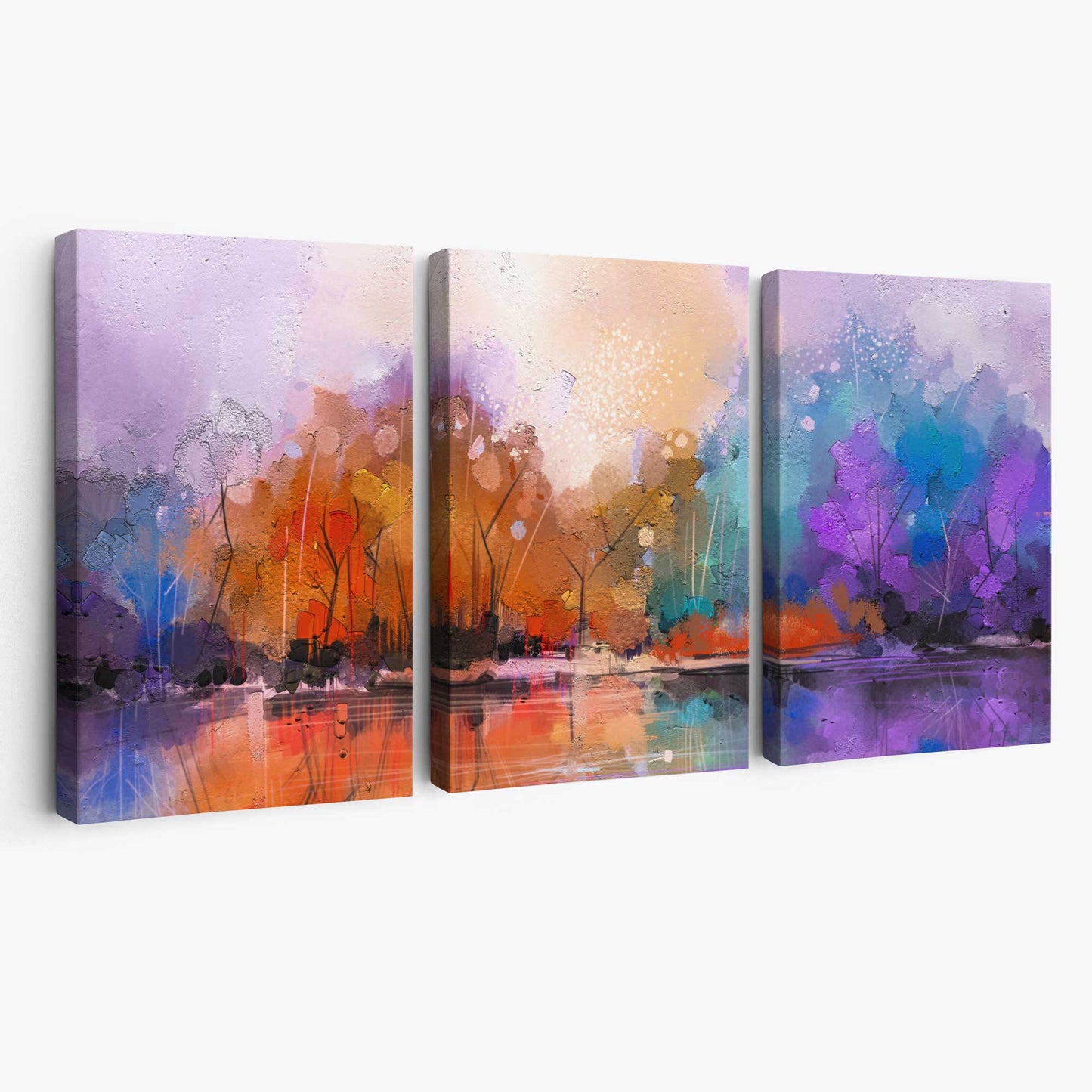 Abstraktes Wandbild „Fliederwald“ auf Leinwand