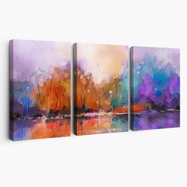 Abstraktes Wandbild „Fliederwald“ auf Leinwand